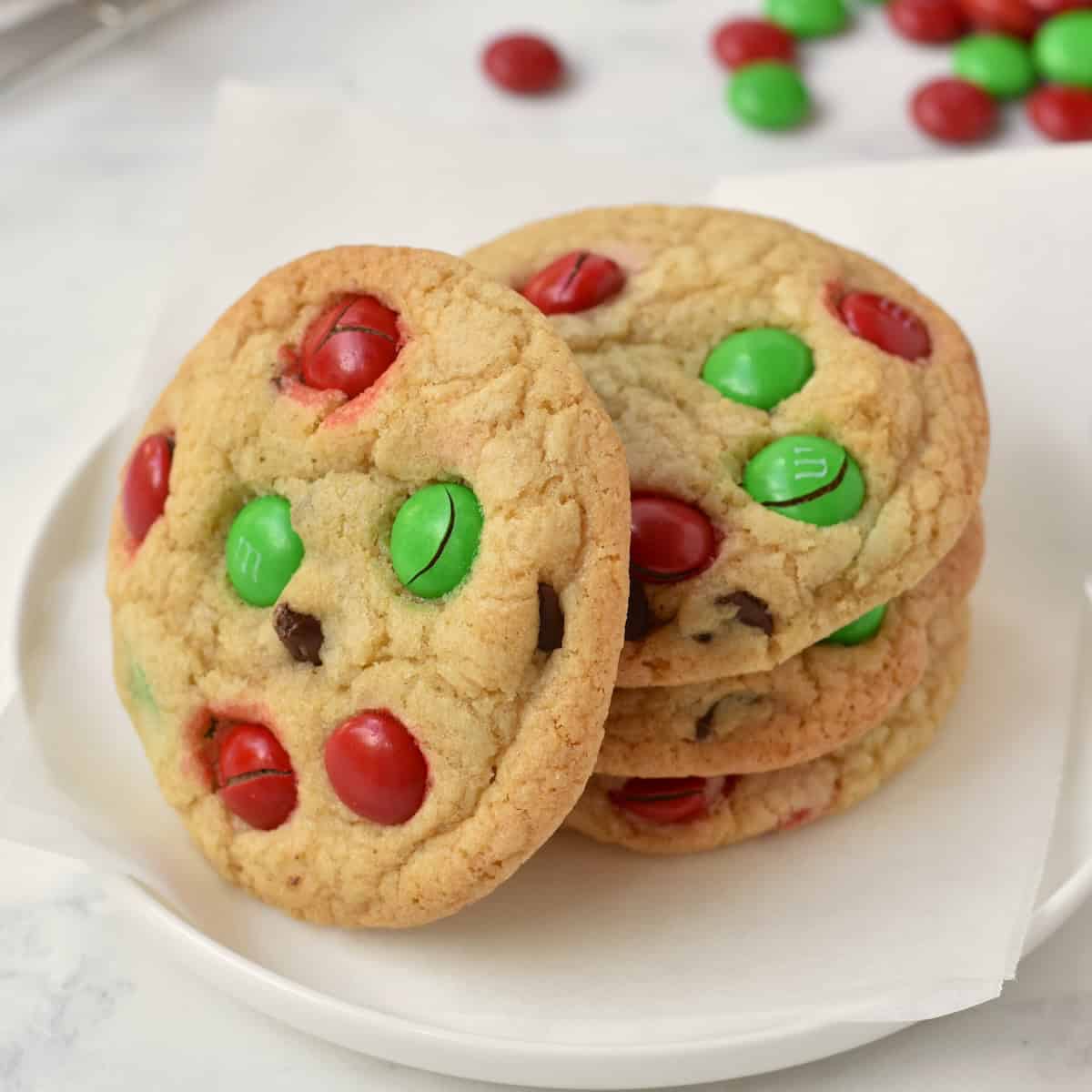 Easiest M&M Christmas Cookies: No Chill, No Mixer Required
